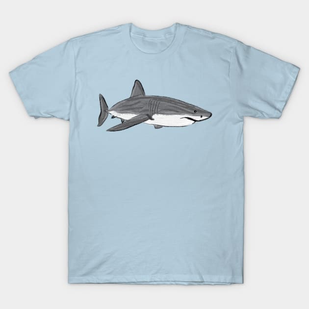 Artwork of a Great White Shark I T-Shirt by JDHegemann